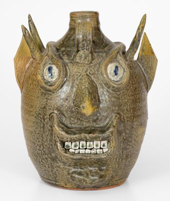 Unique and Important John Meaders Double Face Jug Inscribed 