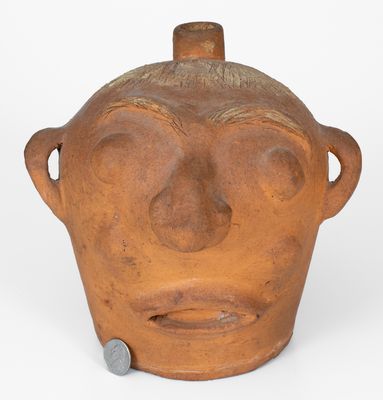 Very Rare Ferguson Family Face Jug, Barrow County, NC, early 1900 s