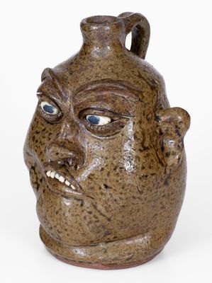 Lanier Meaders Face Jug, Signed and Dated 1987