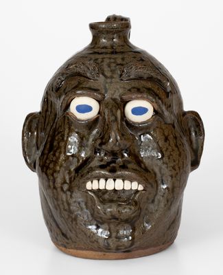 Michael Crocker Face Jug, Signed and Dated 2009