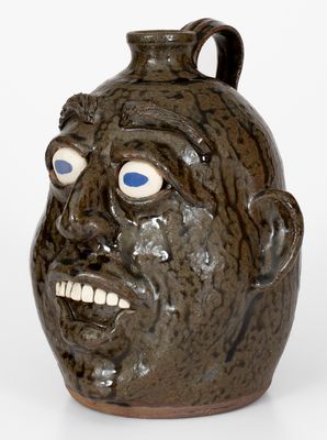 Michael Crocker Face Jug, Signed and Dated 2009