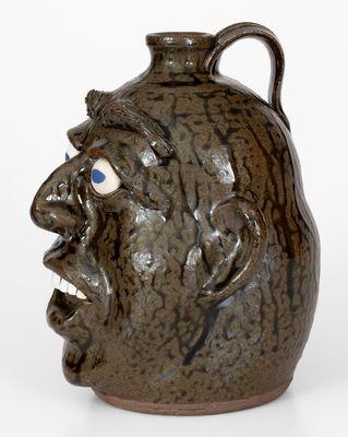 Michael Crocker Face Jug, Signed and Dated 2009