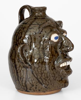 Michael Crocker Face Jug, Signed and Dated 2009