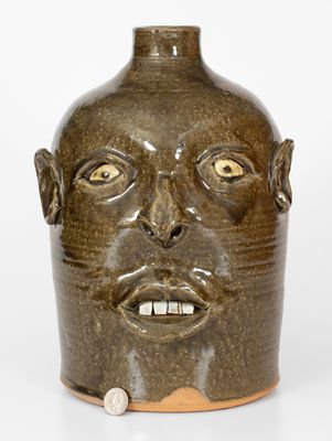 Large-Sized David Meaders Face Jug