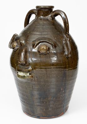 Rare Large Burlon Craig Face Jug w/ Double Row of Teeth, ex. Bishop/Johnson Collection