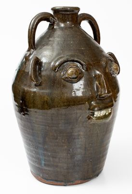 Rare Large Burlon Craig Face Jug w/ Double Row of Teeth, ex. Bishop/Johnson Collection