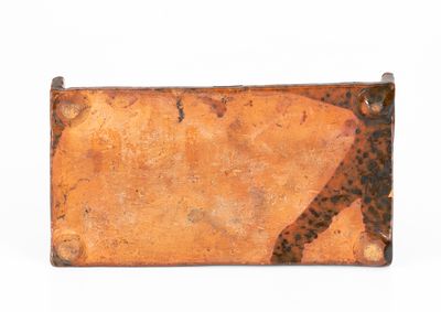 Copper-Glazed Redware Inkstand, PA or New England origin, early 19th century