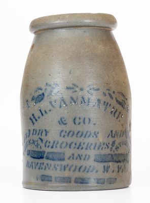 Rare Ravenswood, West Virginia Advertising Stoneware Jar, Western PA origin