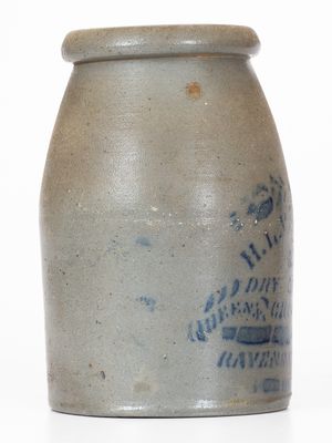 Rare Ravenswood, West Virginia Advertising Stoneware Jar, Western PA origin