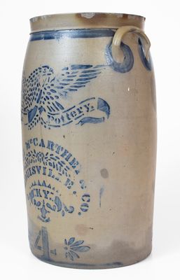 Fine Eagle Pottery (Greensboro, PA) Stoneware Churn w/ Louisville, Kentucky Advertising