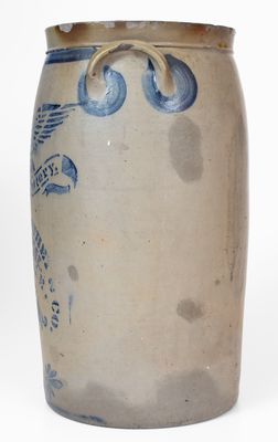 Fine Eagle Pottery (Greensboro, PA) Stoneware Churn w/ Louisville, Kentucky Advertising