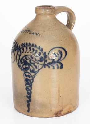 One-Gallon CORTLAND, New York Cobalt-Decorated Stoneware Jug