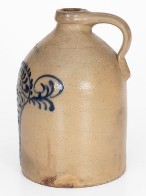 One-Gallon CORTLAND, New York Cobalt-Decorated Stoneware Jug