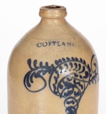 One-Gallon CORTLAND, New York Cobalt-Decorated Stoneware Jug