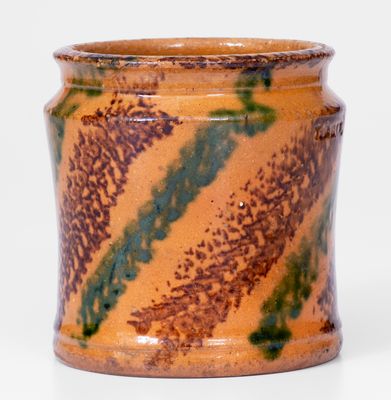 Exceptional Diminutive J. BELL (John Bell, Waynesboro, PA) Redware Jar, circa 1840