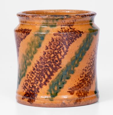 Exceptional Diminutive J. BELL (John Bell, Waynesboro, PA) Redware Jar, circa 1840