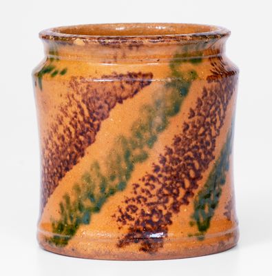 Exceptional Diminutive J. BELL (John Bell, Waynesboro, PA) Redware Jar, circa 1840