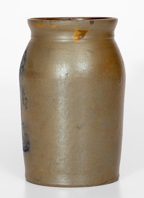 Very Rare Stoneware Canning Jar w/ Cobalt Tree Decoration, Morgantown, WV or Uniontown, PA