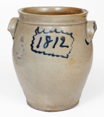 Rare 1812 Stoneware Jar attributed to Howe and Clark, Athens, New York