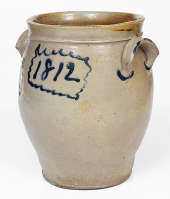 Rare 1812 Stoneware Jar attributed to Howe and Clark, Athens, New York