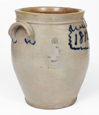 Rare 1812 Stoneware Jar attributed to Howe and Clark, Athens, New York