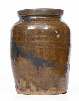 Edgefield, South Carolina Stoneware Jar w/ B.F. Landrum Cross