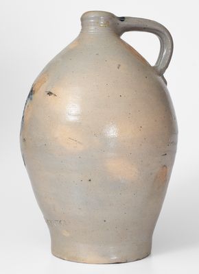 Extremely Rare J. BOYNTON (Albany, NY) Stoneware Jug w/ Incised Bird Decoration, c1816-18