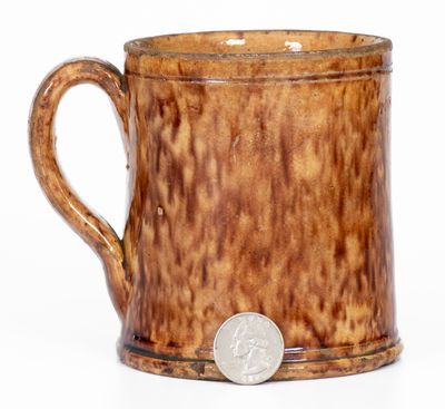 Glazed JOHN BELL (Waynesboro, PA) Redware Mug, circa 1840-80