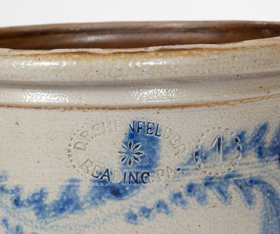 D.P. SHENFELDER / READING, PA One-Gallon Stoneware Butter Crock