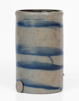 Western PA Stoneware Canning Jar w/ Cobalt Stripe Decoration, circa 1880