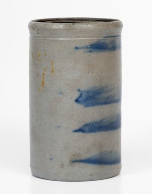 Western PA Stoneware Canning Jar w/ Cobalt Stripe Decoration, circa 1880