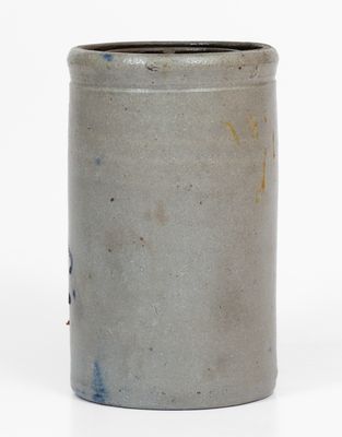 Western PA Stoneware Canning Jar w/ Cobalt Stripe Decoration, circa 1880