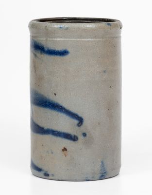 Western PA Stoneware Canning Jar w/ Cobalt Stripe Decoration, circa 1880