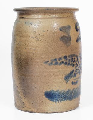 Scarce Two-Gallon Stoneware Jar w/ Stenciled Eagle Motif, probably West Virginia