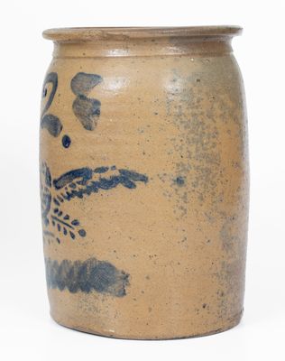 Scarce Two-Gallon Stoneware Jar w/ Stenciled Eagle Motif, probably West Virginia