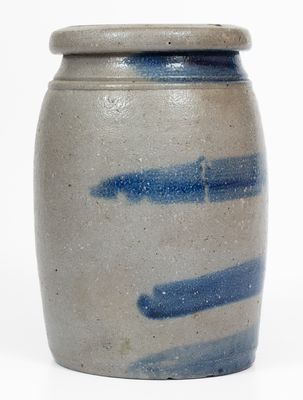 Western PA Stoneware Jar w/ Cobalt Stripe Decoration, circa 1875