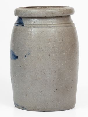 Western PA Stoneware Jar w/ Cobalt Stripe Decoration, circa 1875