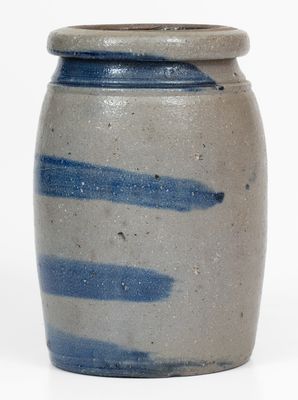 Western PA Stoneware Jar w/ Cobalt Stripe Decoration, circa 1875