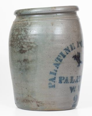 PALATINE POTTERY Co. / PALATINE. / W. VA Stoneware Jar w/ Stenciled Horse