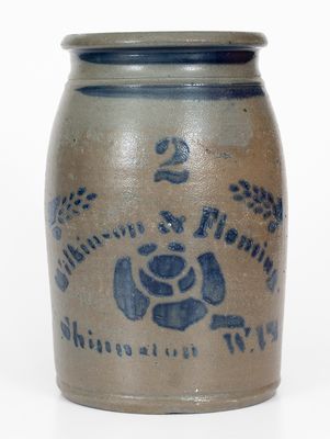 Two-Gallon Wilkinson & Fleming / Shinnston W. VA. Cobalt-Decorated Stoneware Jar