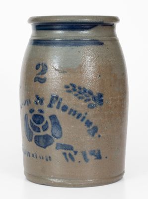 Two-Gallon Wilkinson & Fleming / Shinnston W. VA. Cobalt-Decorated Stoneware Jar