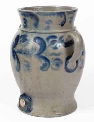 Rare and Fine Baltimore Stoneware Water Cooler w/ Elaborate Floral Decoration, David Parr, Sr.