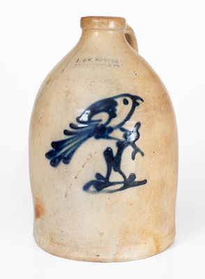 One-Gallon J. & E. NORTON / BENNINGTON, VT Stoneware Bird Jug