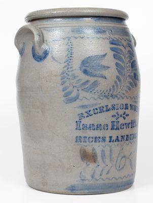 Fine EXCELSIOR WORKS / Isaac Hewitt, Jr. / RICES LANDING, PA Six-Gallon Stoneware Jar