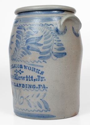 Fine EXCELSIOR WORKS / Isaac Hewitt, Jr. / RICES LANDING, PA Six-Gallon Stoneware Jar