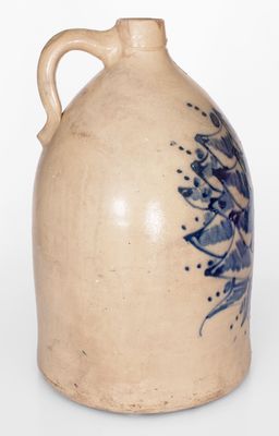 Scarce Five-Gallon NY Stoneware Jug w/ Elaborate Cobalt 