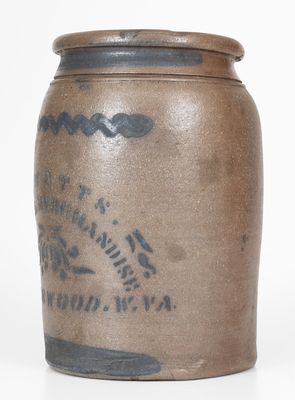 Rare One-Gallon Ravenswood, WV Stoneware Advertising Jar, circa 1875