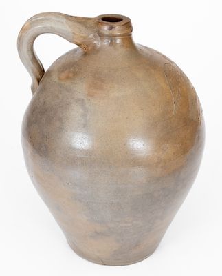 Rare Two-Gallon Stoneware Jug with Incised Eagle, Fish, and Bird Decorations, circa 1825