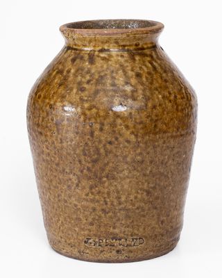 J.S PENLAND (Buncombe County, NC) Alkaline-Glazed Stoneware Jar, late 19th century