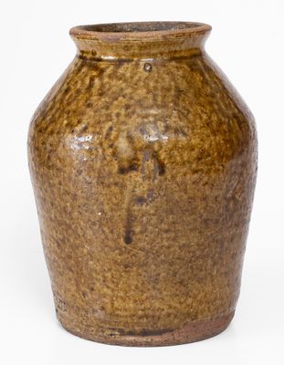 J.S PENLAND (Buncombe County, NC) Alkaline-Glazed Stoneware Jar, late 19th century